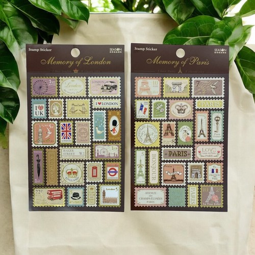 Gold stamped stickers london - gold,