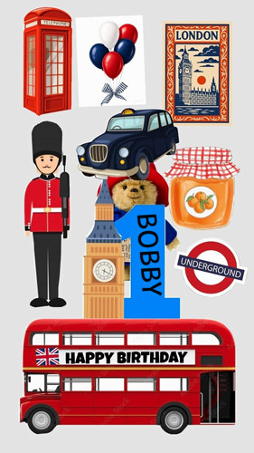 London theme card cake - london,
