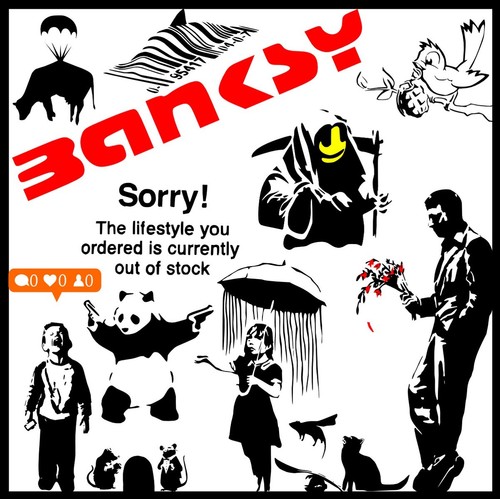 Banksy wall sticker - wall,
