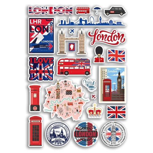 Sticker sheet london - a4,